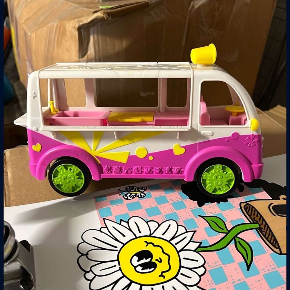 Pink and White Shopkins Toy Ice Cream Truck